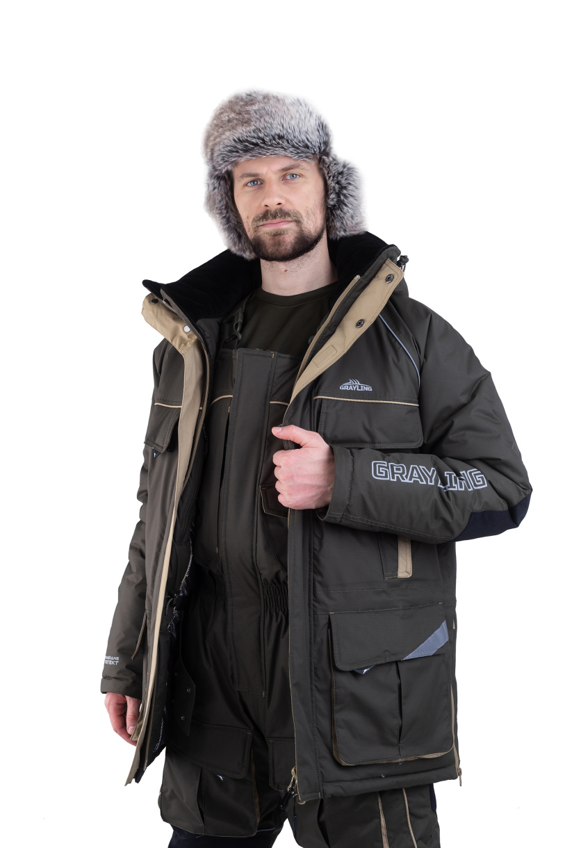 Камчатка МАГМА костюм для рыбалки GRAYLING. зимний хаки